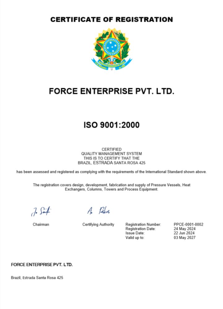 Brazil certificate of registration Word and PDF template